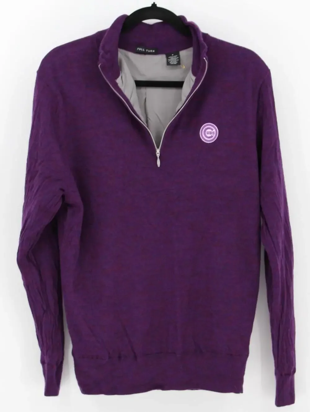 Full Turn Medium $198 Chicago Cubs Purple Loro Piana Merino Wool Quarter Zip
